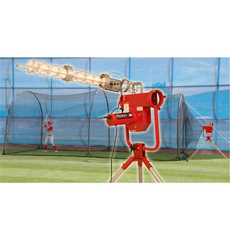 HEATER Heater HTRPRO799 Pro Pitching Machine And Xtender 24 ft. Batting Cage HTRPRO799